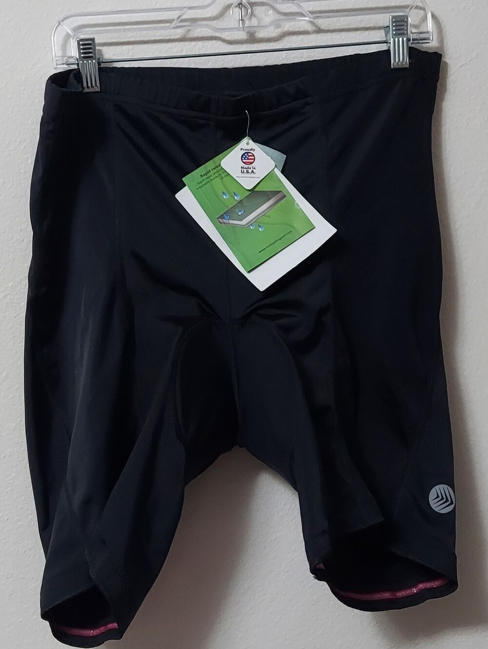 Women's Black Padded Bike Shorts Made In The USA Size 3X